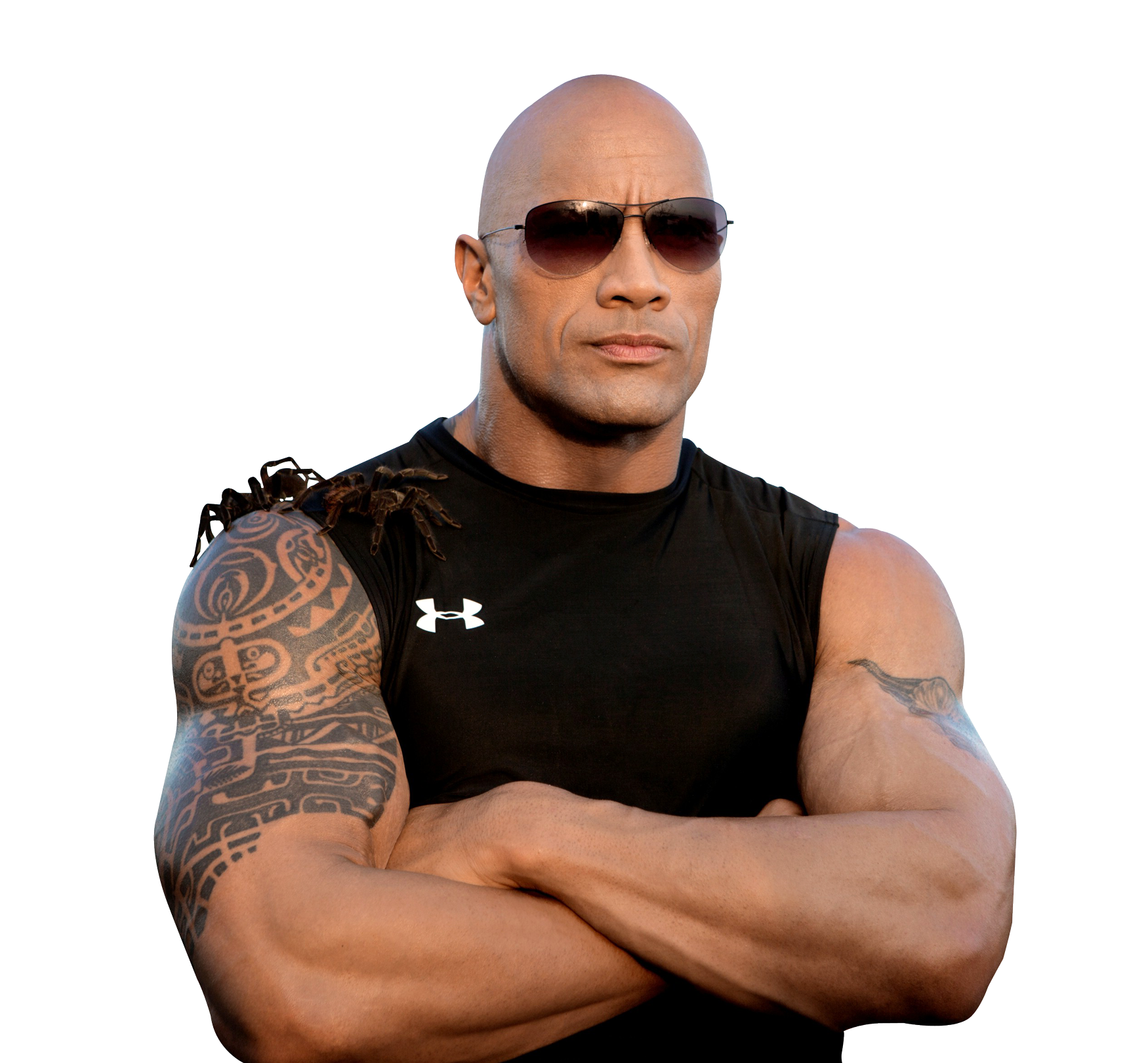 Muscular Man Sunglasses Tattoo PNG