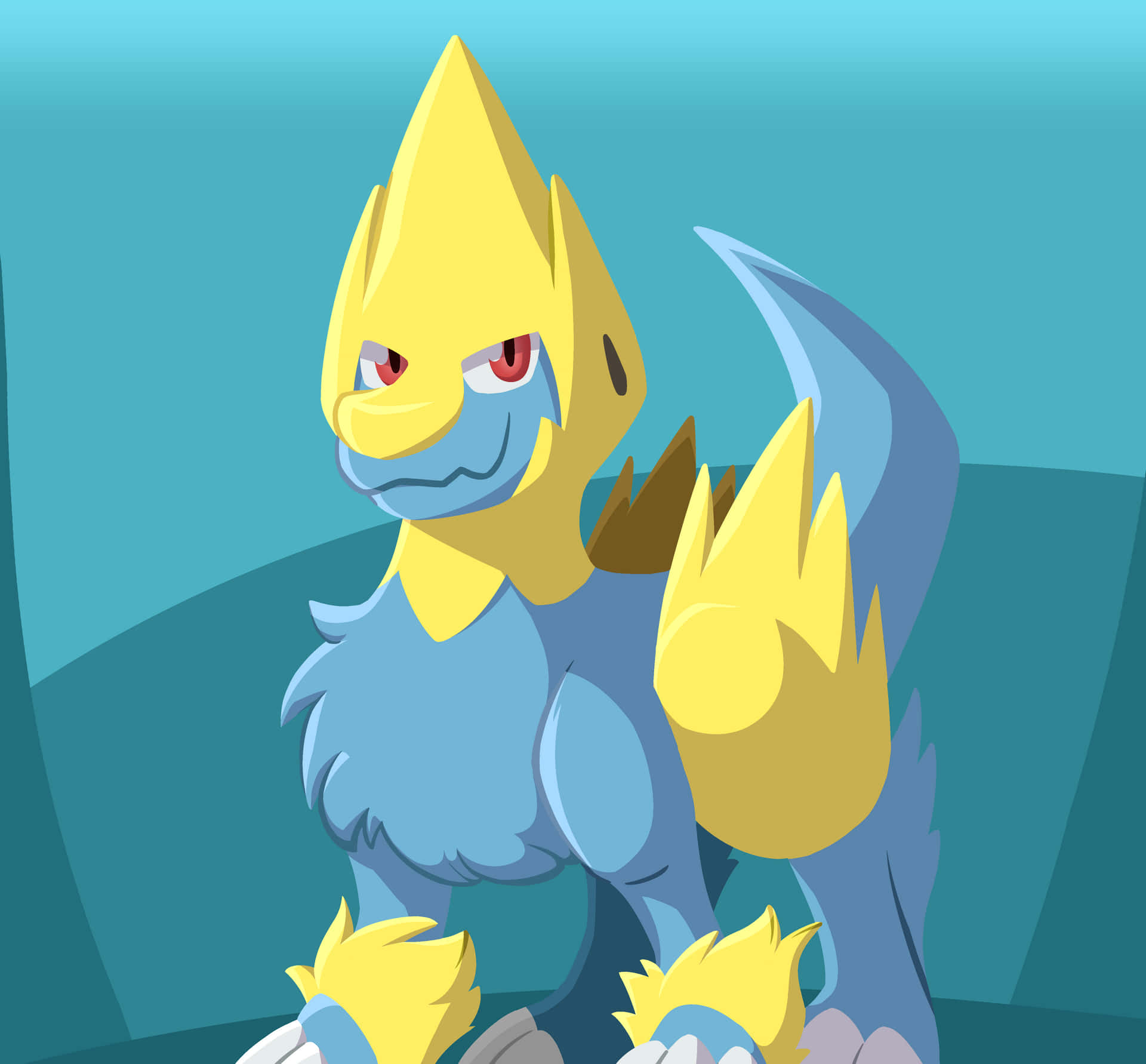 Muscular Manectric With Red Eyes Wallpaper