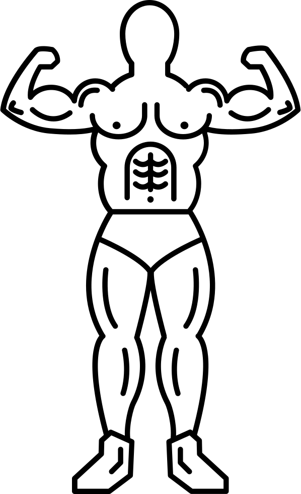 Muscular Outline Icon PNG