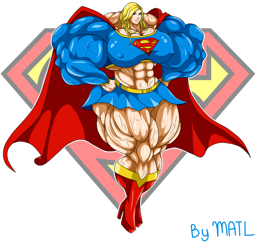 Muscular Supergirl Artwork PNG