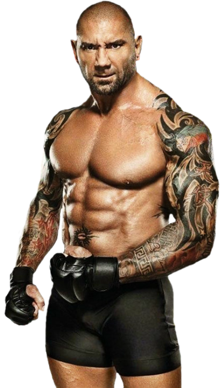 Muscular Tattooed Bodybuilder Portrait PNG