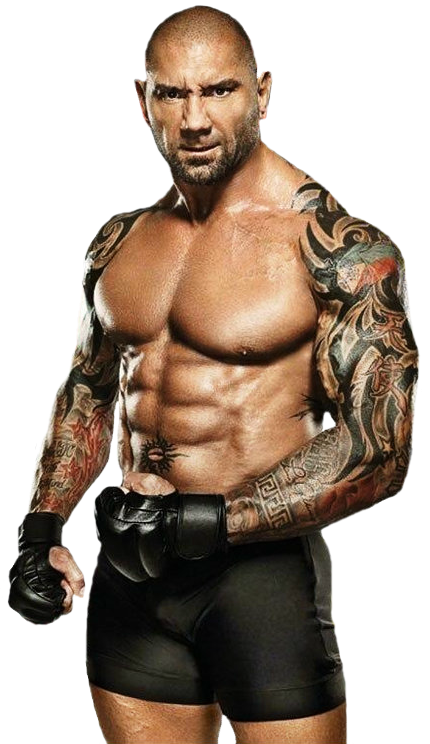 Muscular Tattooed Wrestler Portrait PNG
