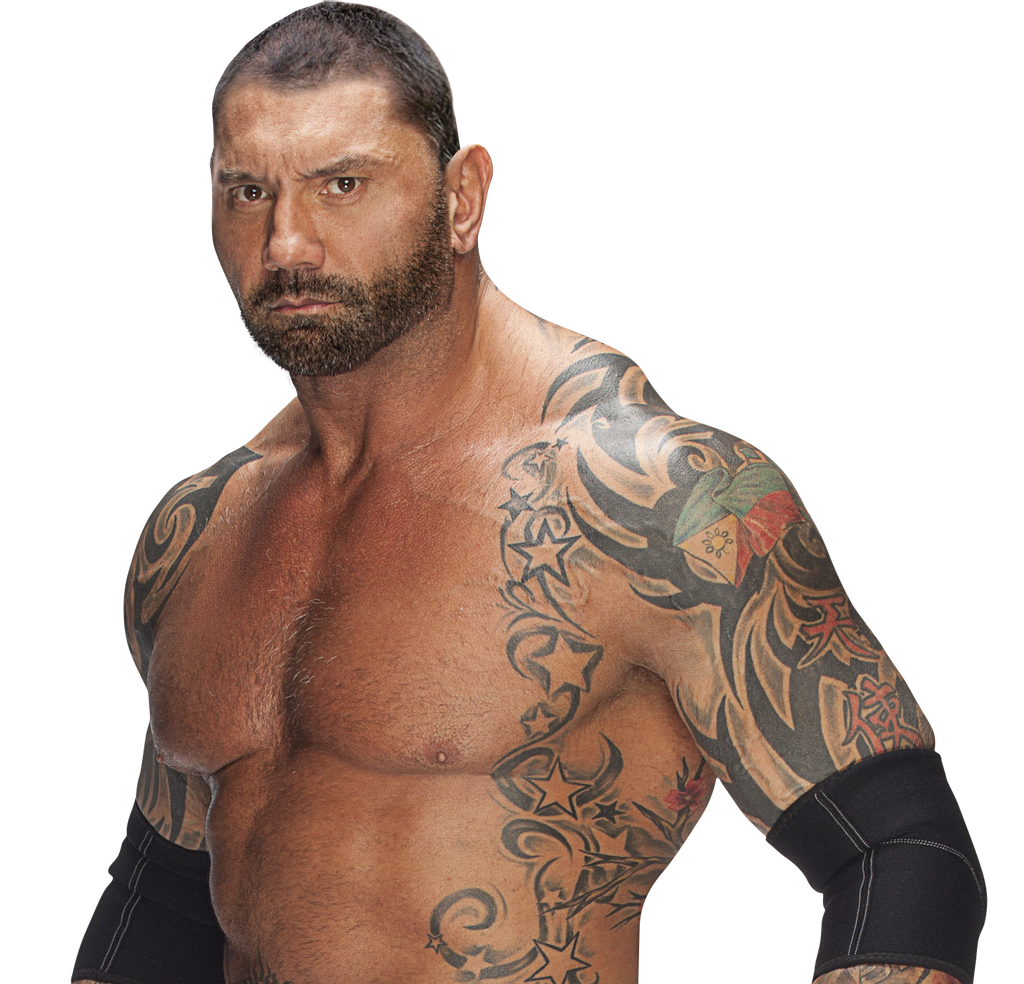 Muscular Tattooed Wrestler Portrait PNG
