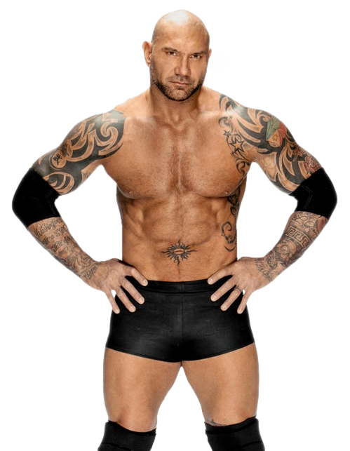 Muscular Tattooed Wrestler Pose PNG
