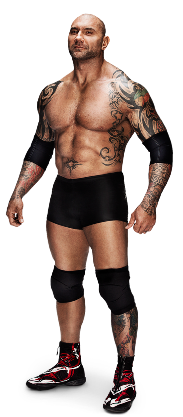 Muscular Tattooed Wrestler Pose PNG