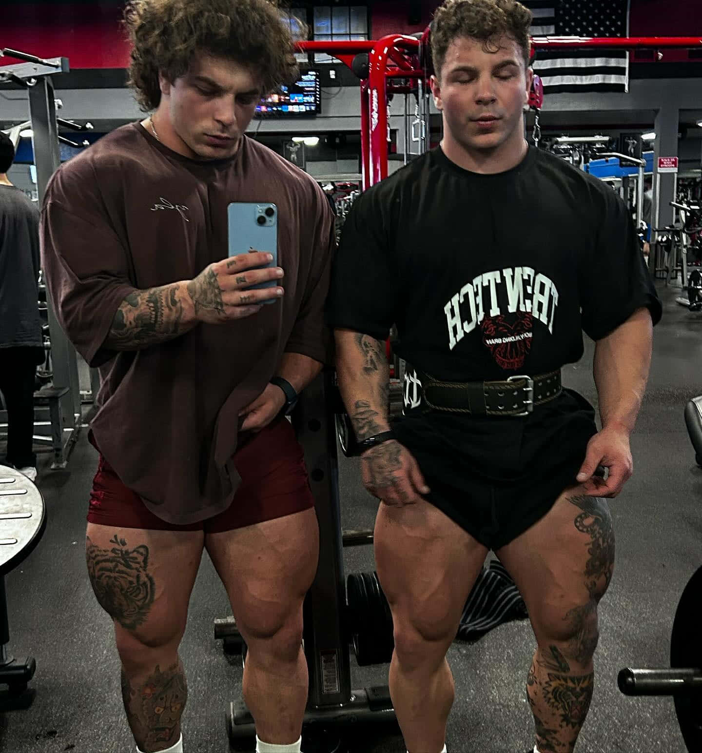 Muscular Twins Gym Selfie Wallpaper