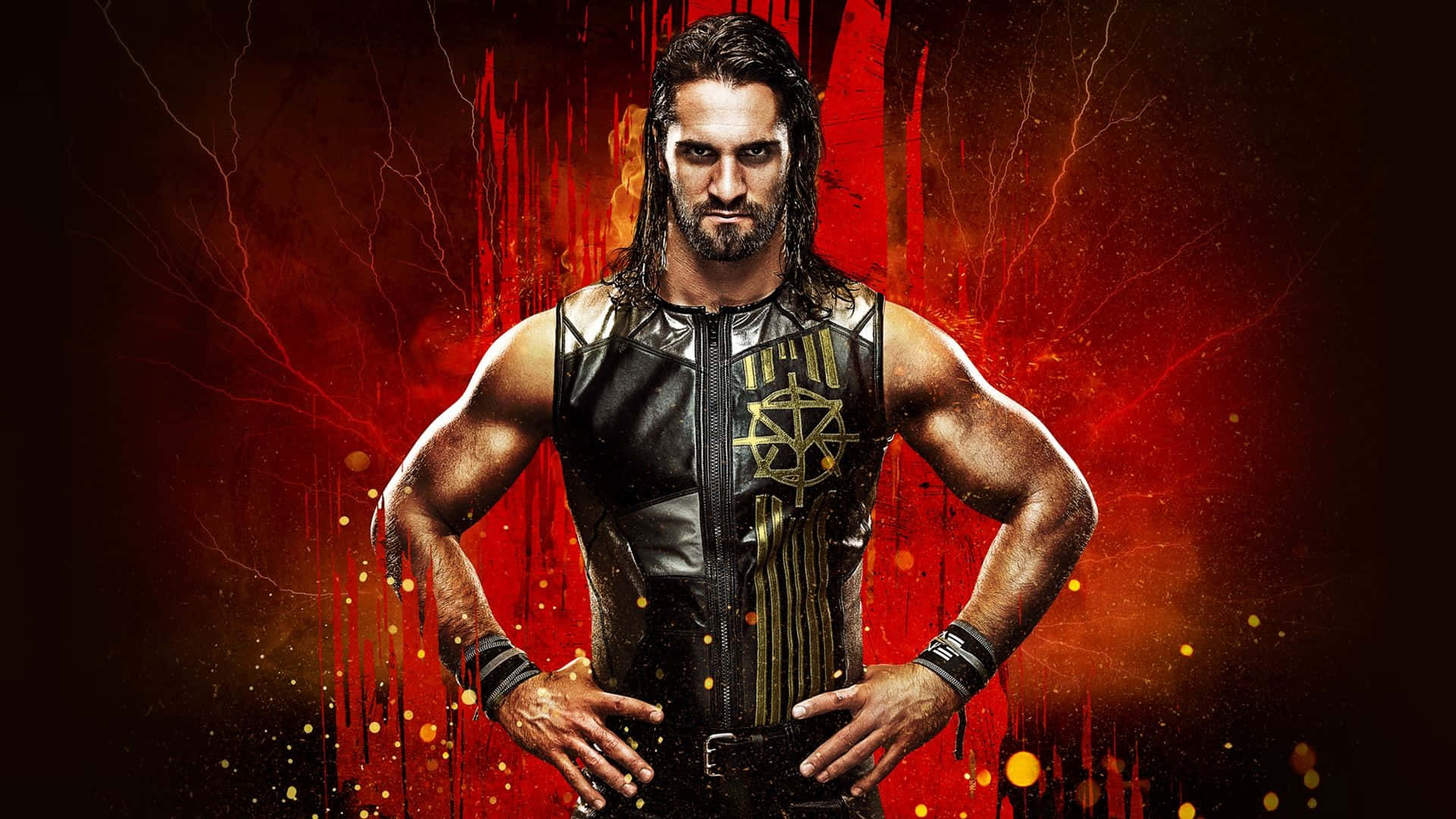 Muscular Wrestler Seth Rollins Wallpaper