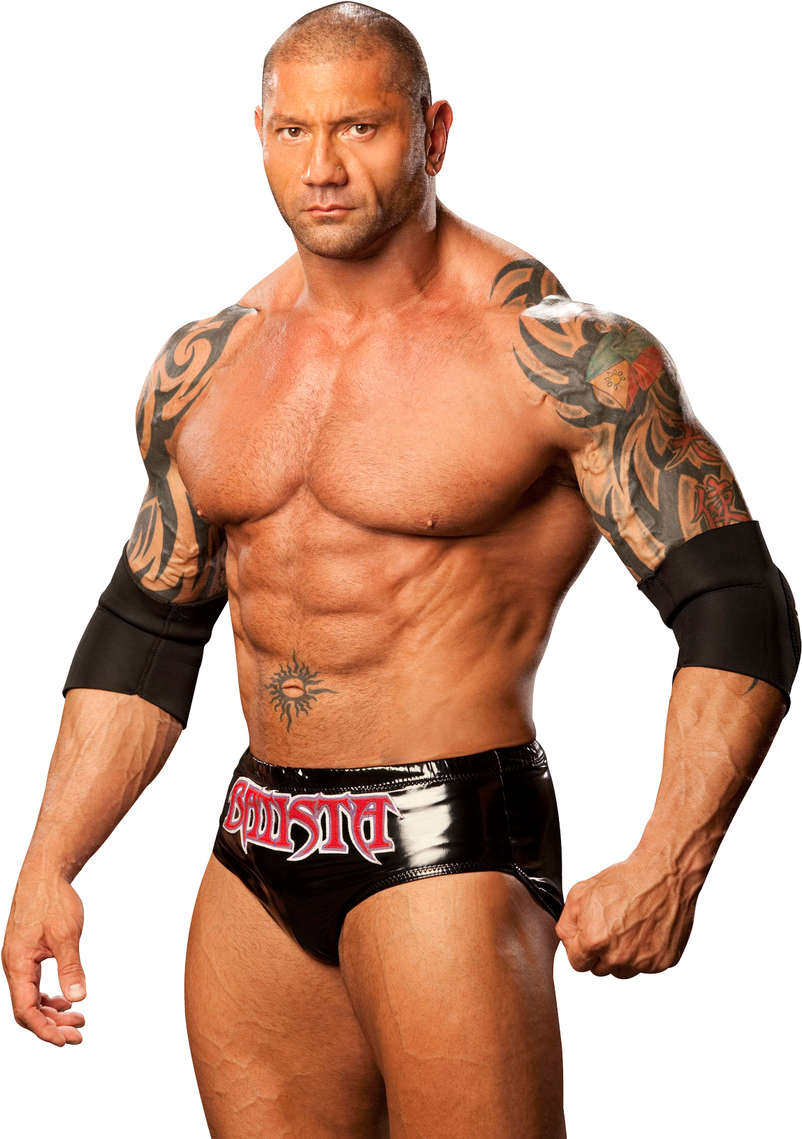 Muscular Wrestlerwith Tattoos PNG