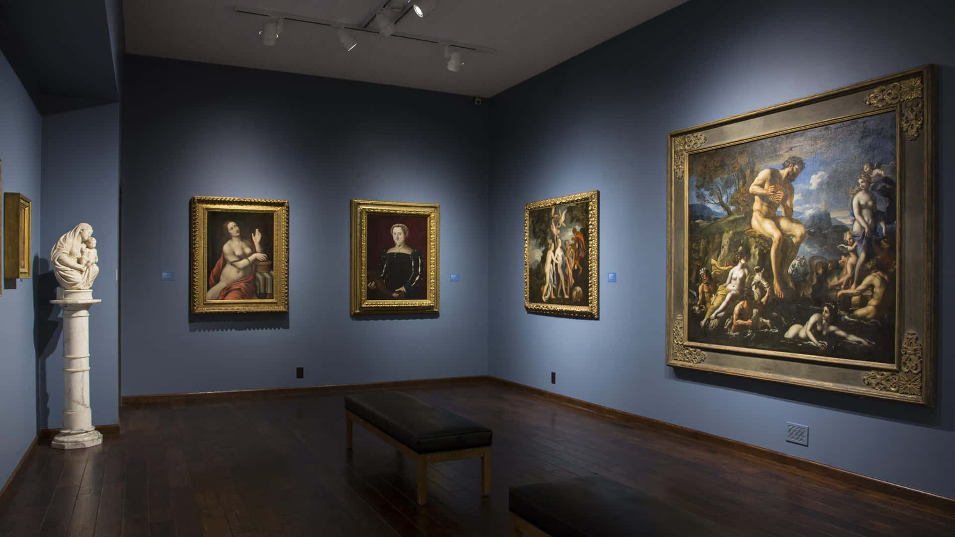 Ettmuseum Med Målningar På Utställning