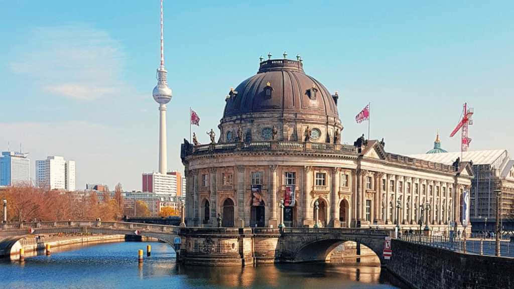 Museum Island Bode From Spree River Background