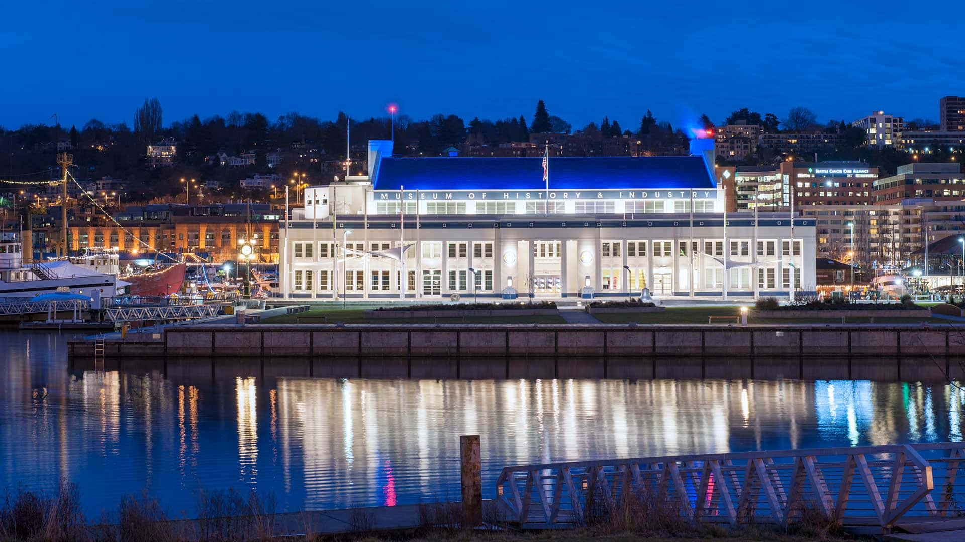 Musée D'histoire Et D'industrie Seattle Au Crépuscule Fond d'écran