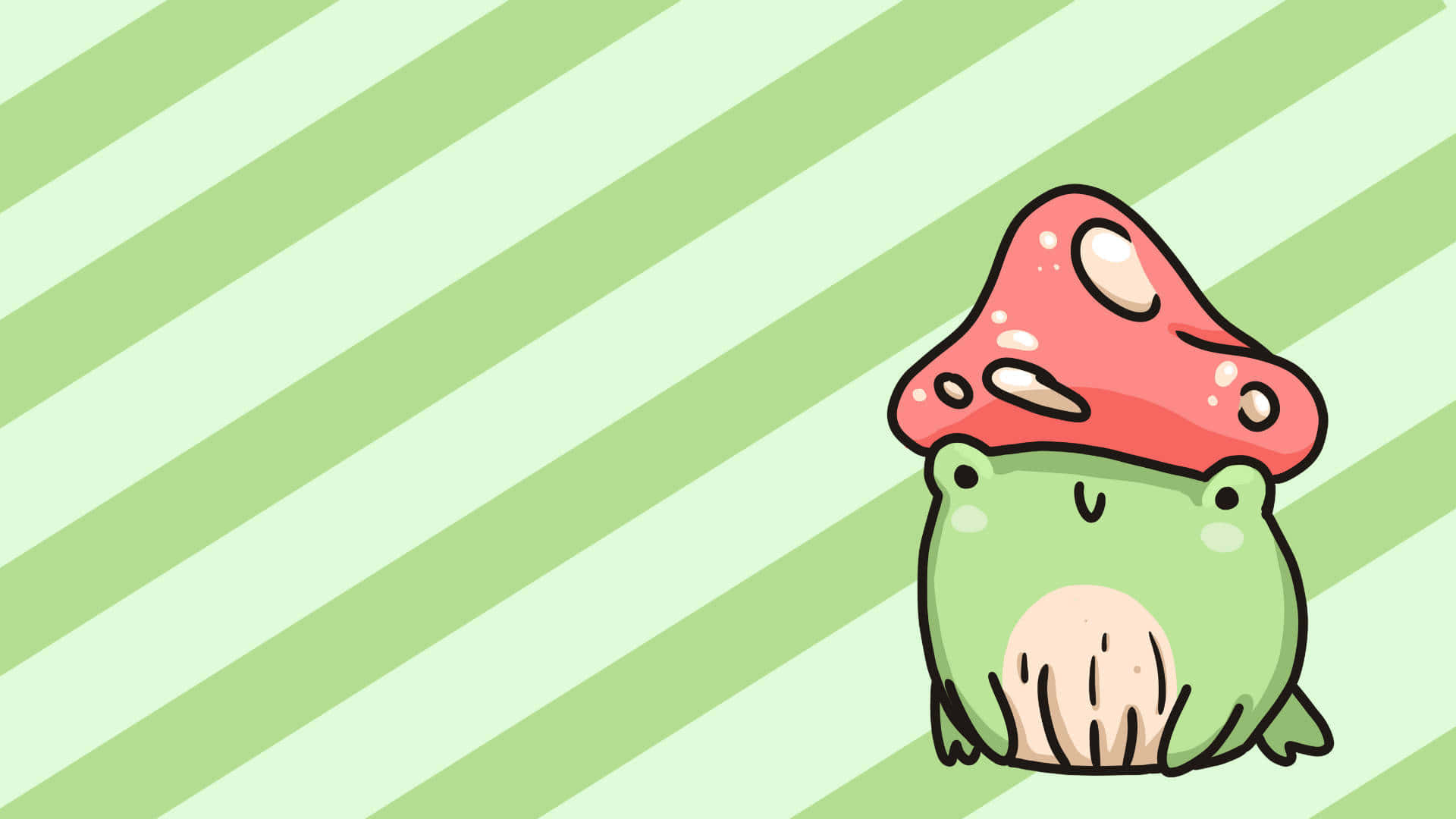 Mushroom Cap Frog Illustration Wallpaper