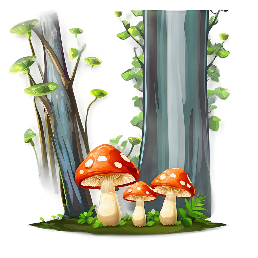 Mushroom Family Cartoon Png Wxm12 PNG