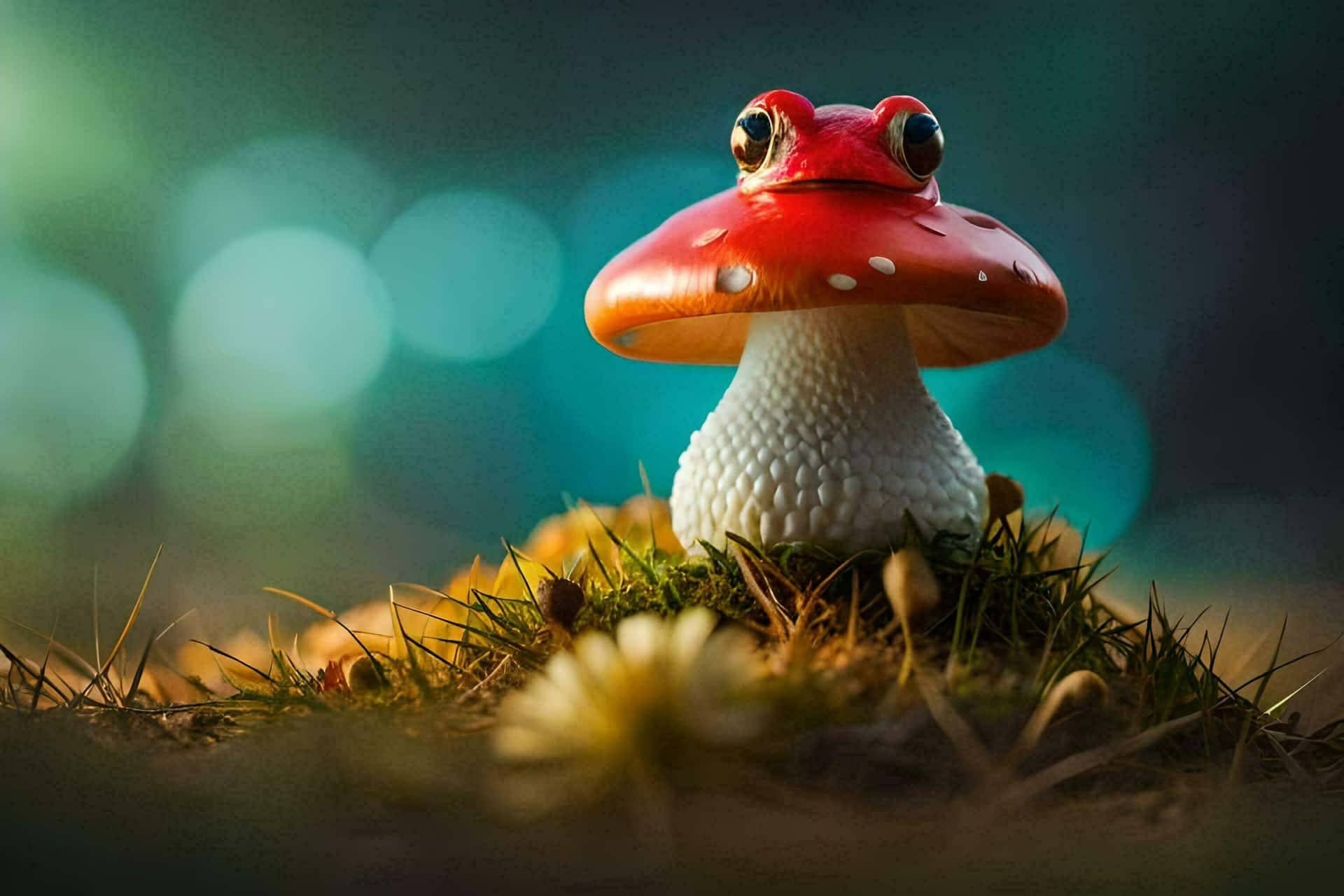 Mushroom Frog Hybrid Fantasy Wallpaper