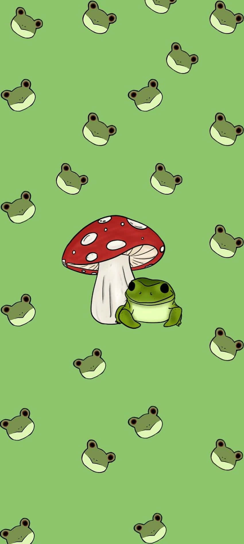 Mushroom_ Frog_ Pattern_ Wallpaper Wallpaper