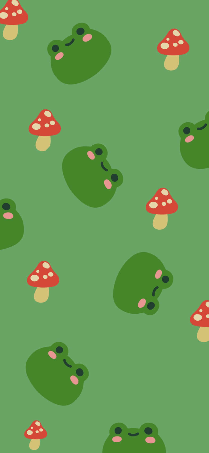 Mushroom_ Frog_ Pattern_ Wallpaper Wallpaper