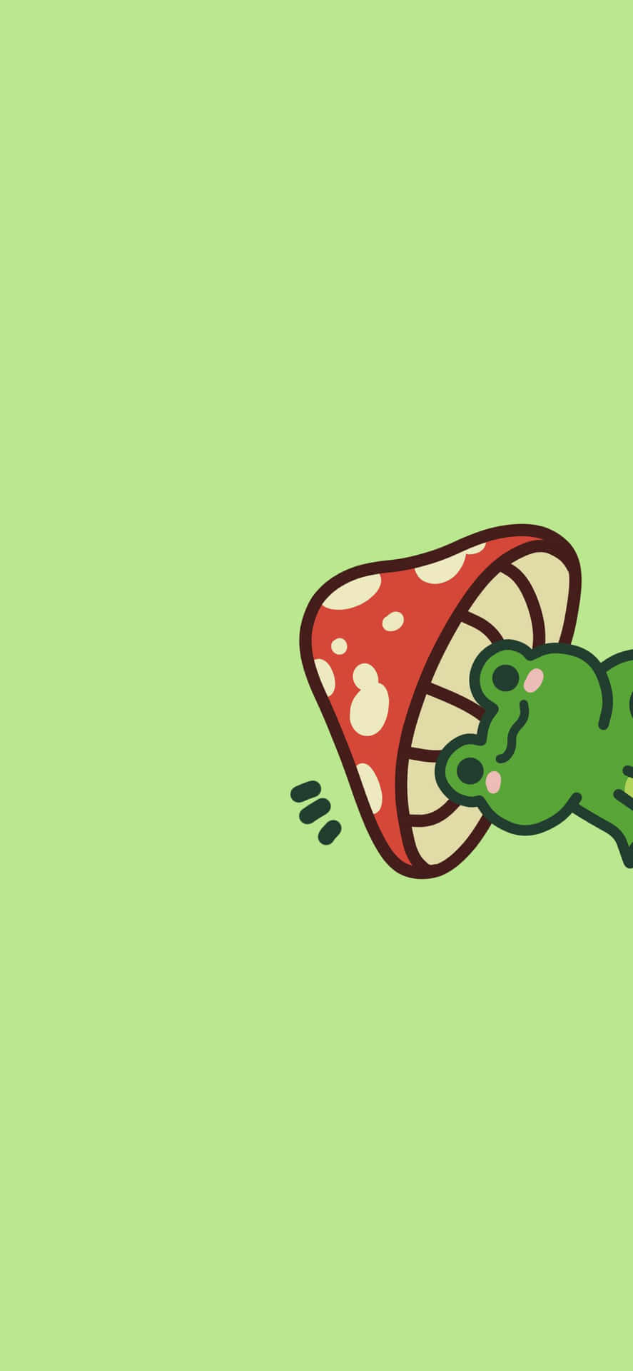 Mushroom Hat Frog Cartoon Wallpaper