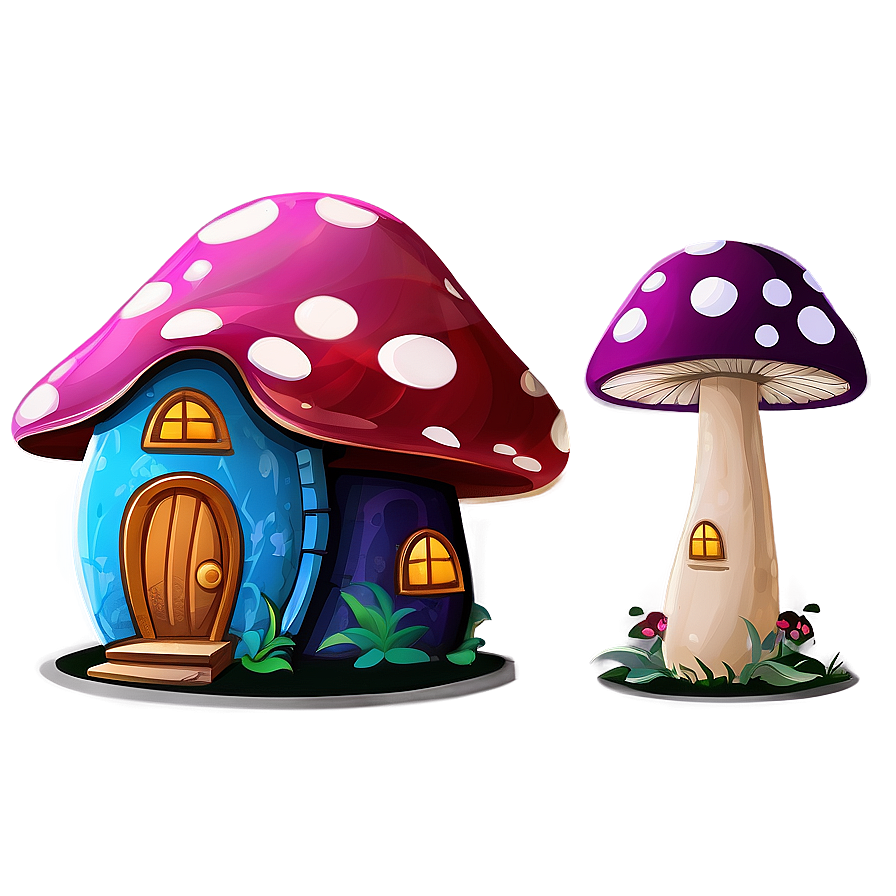 Mushroom House Cartoon Png Fdi18 PNG