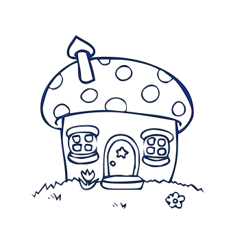 Mushroom House Illustration PNG