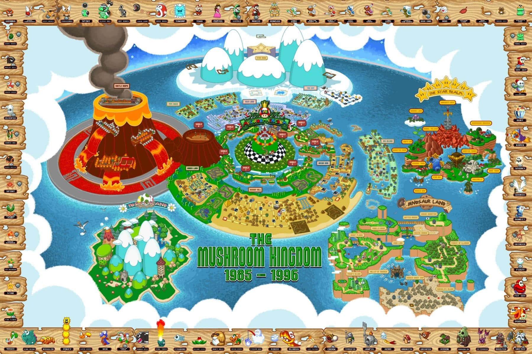 Majestic Mushroom Kingdom Landscape Wallpaper
