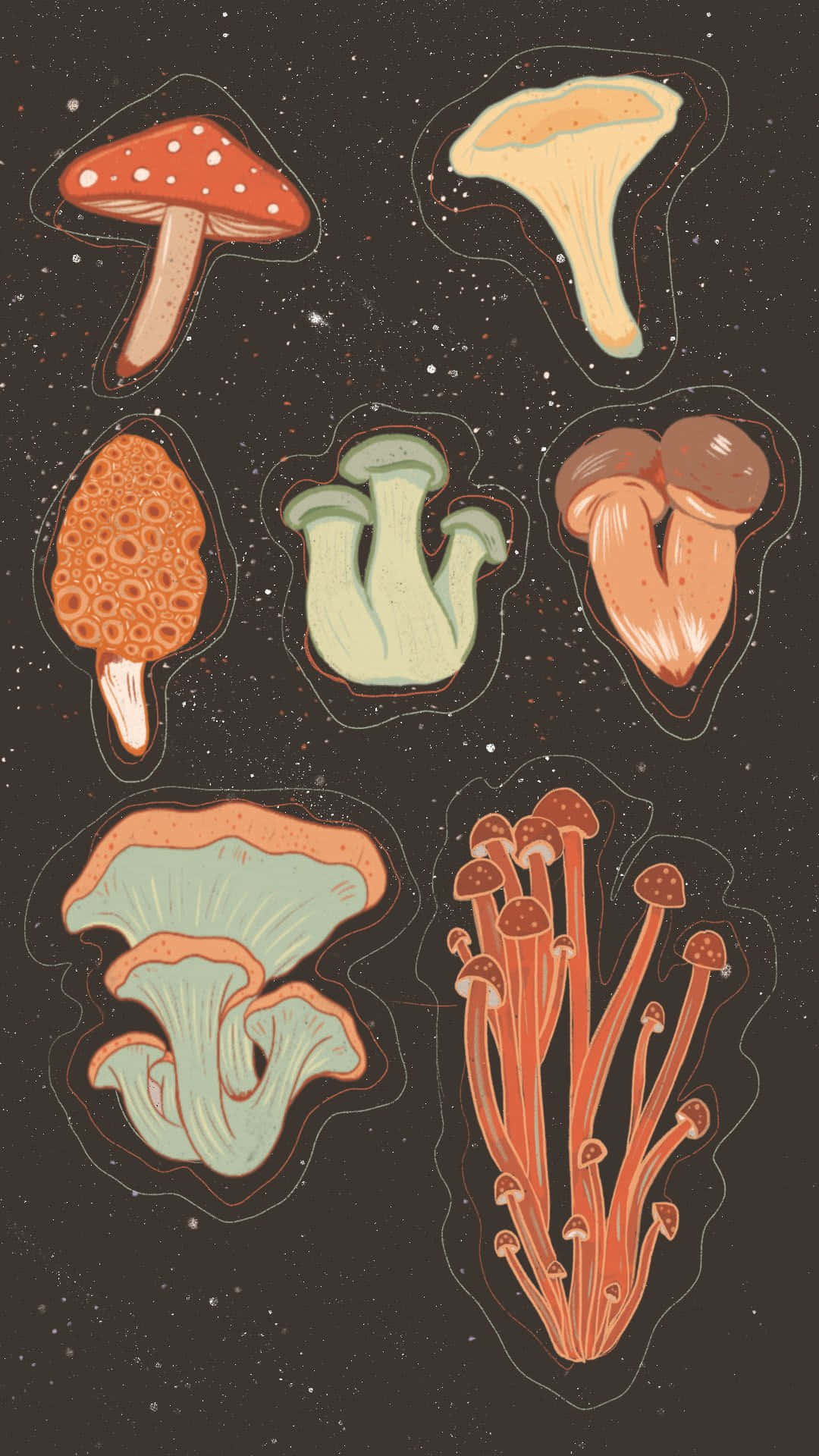 Anslutmed Vänner På Mushroom Phone! Wallpaper