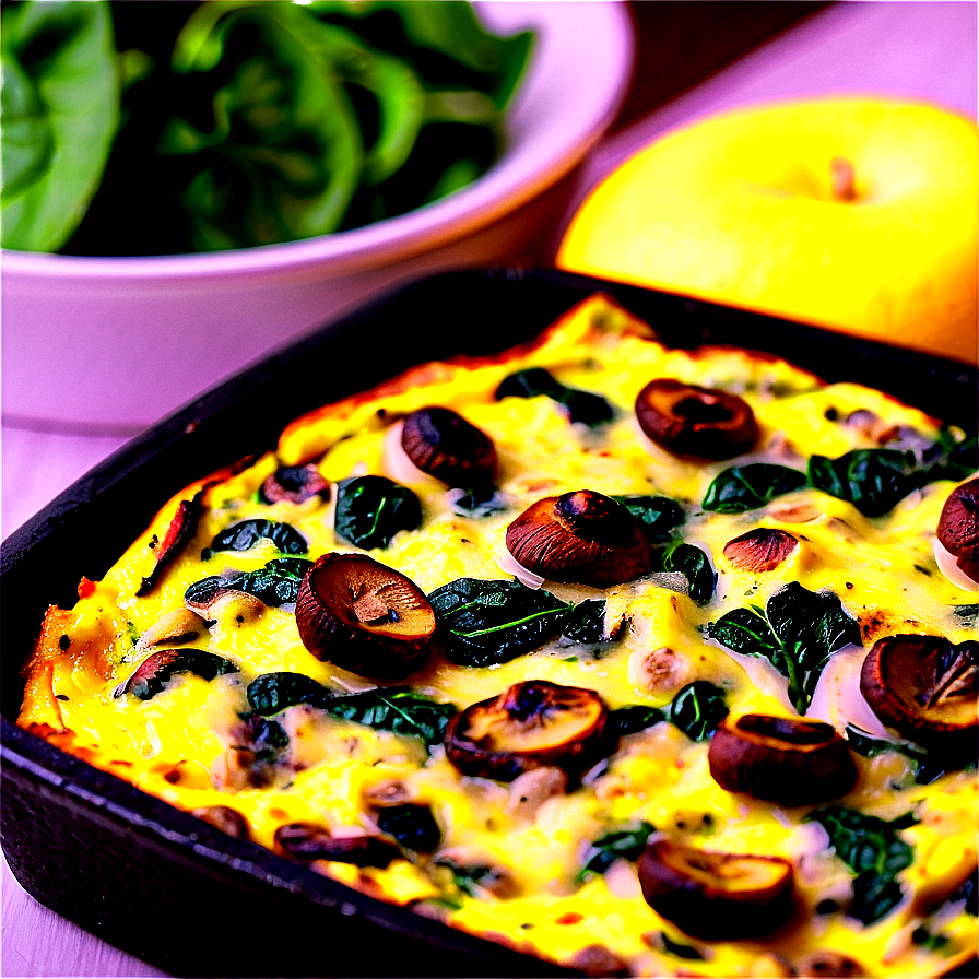 Mushroom Spinach Frittata Png Quj PNG