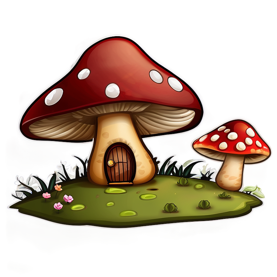 Mushroom Village Cartoon Png Wug PNG