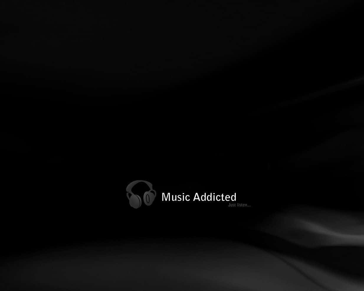 Music Addiction In Black Background Wallpaper
