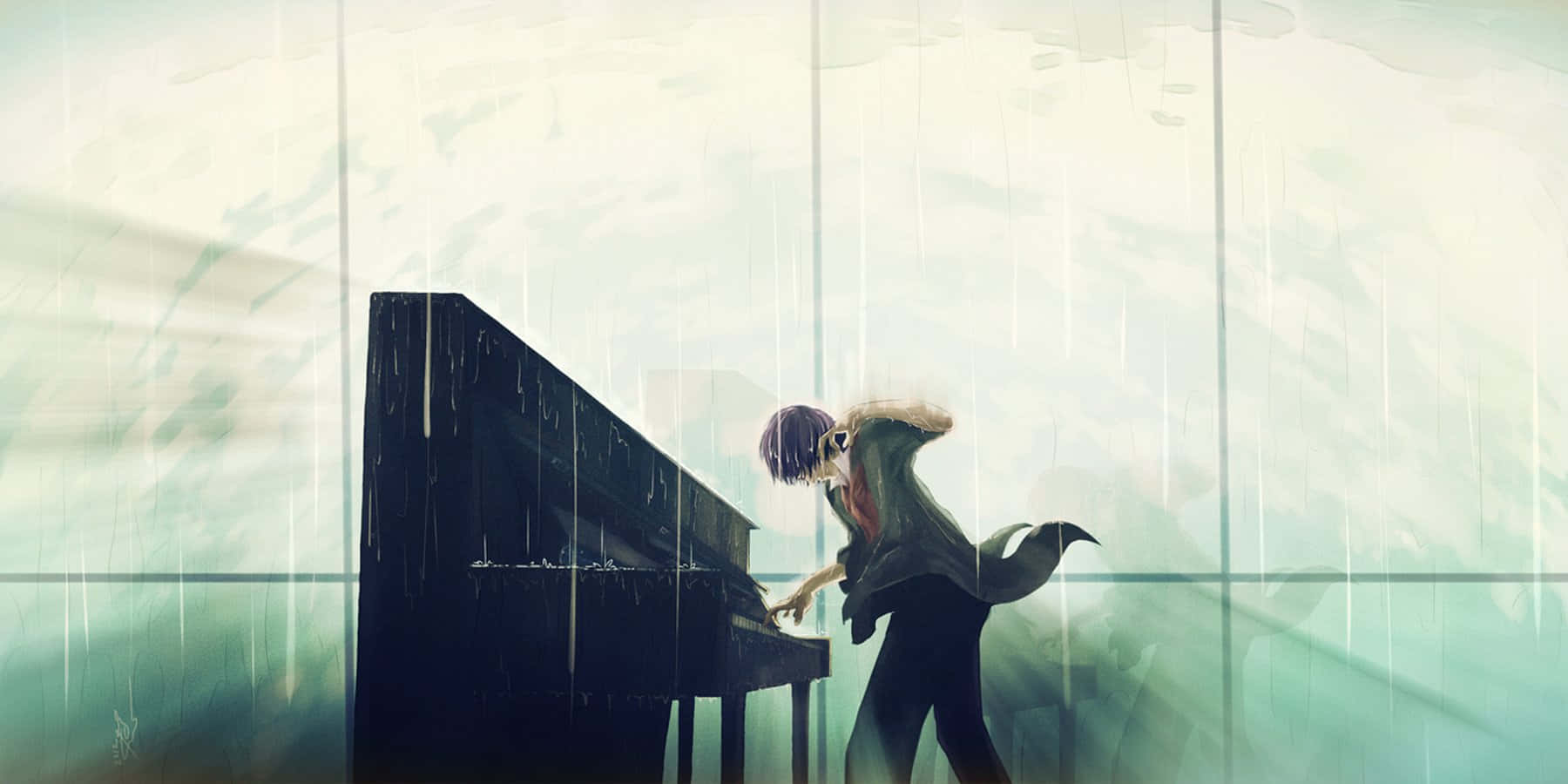 Music Anime Grand Piano Wallpaper
