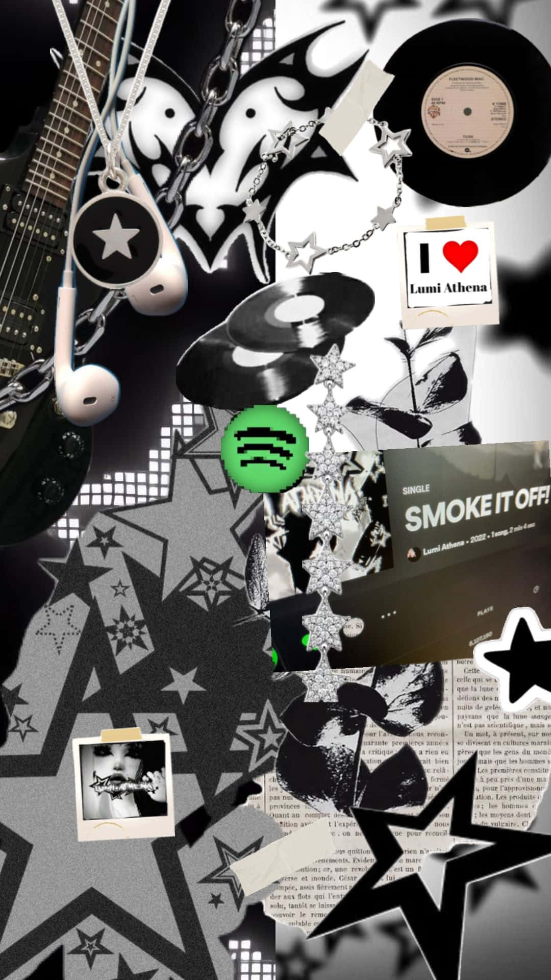 Music Collage Aesthetic Lumi Athena Wallpaper