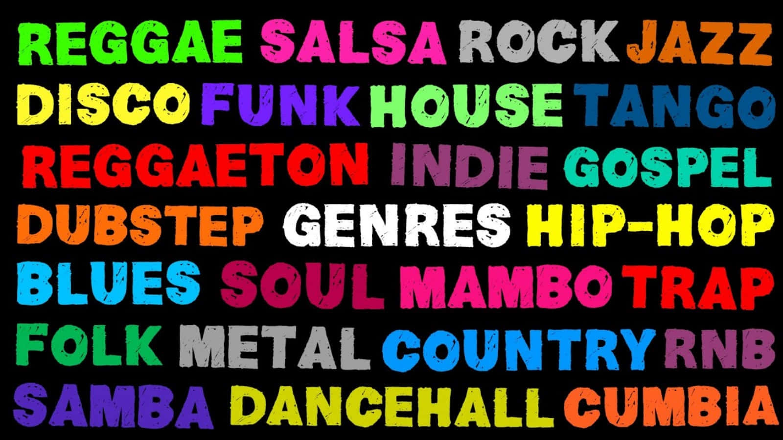 Variety of Musical Genres Wallpaper