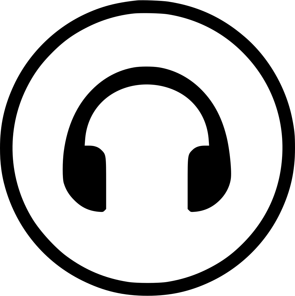 Music Headphones Icon Blackand White PNG