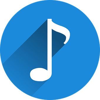 Music Note Icon Blue Background PNG