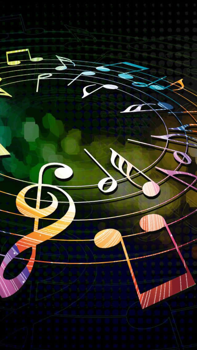 Round Music Notes Wallpaper