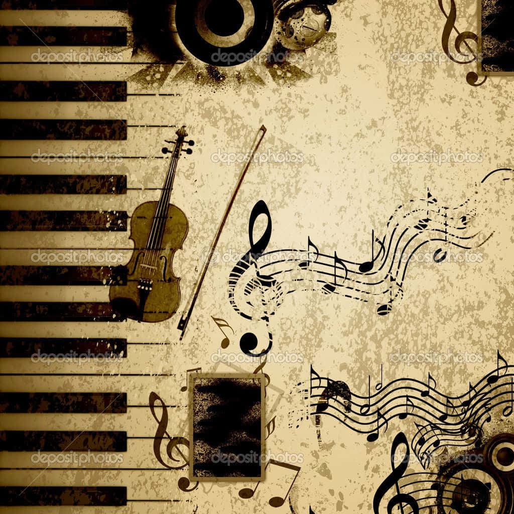 Musiknoten– Eine Visuelle Darstellung Der Welt Der Musik. Wallpaper