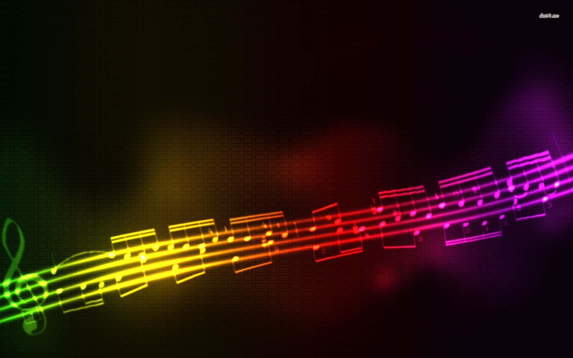 Rainbow Music Notes Wallpaper