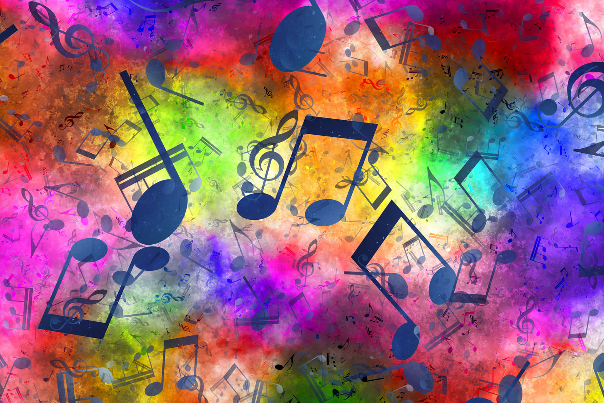 Rainbow Music Notes Wallpaper