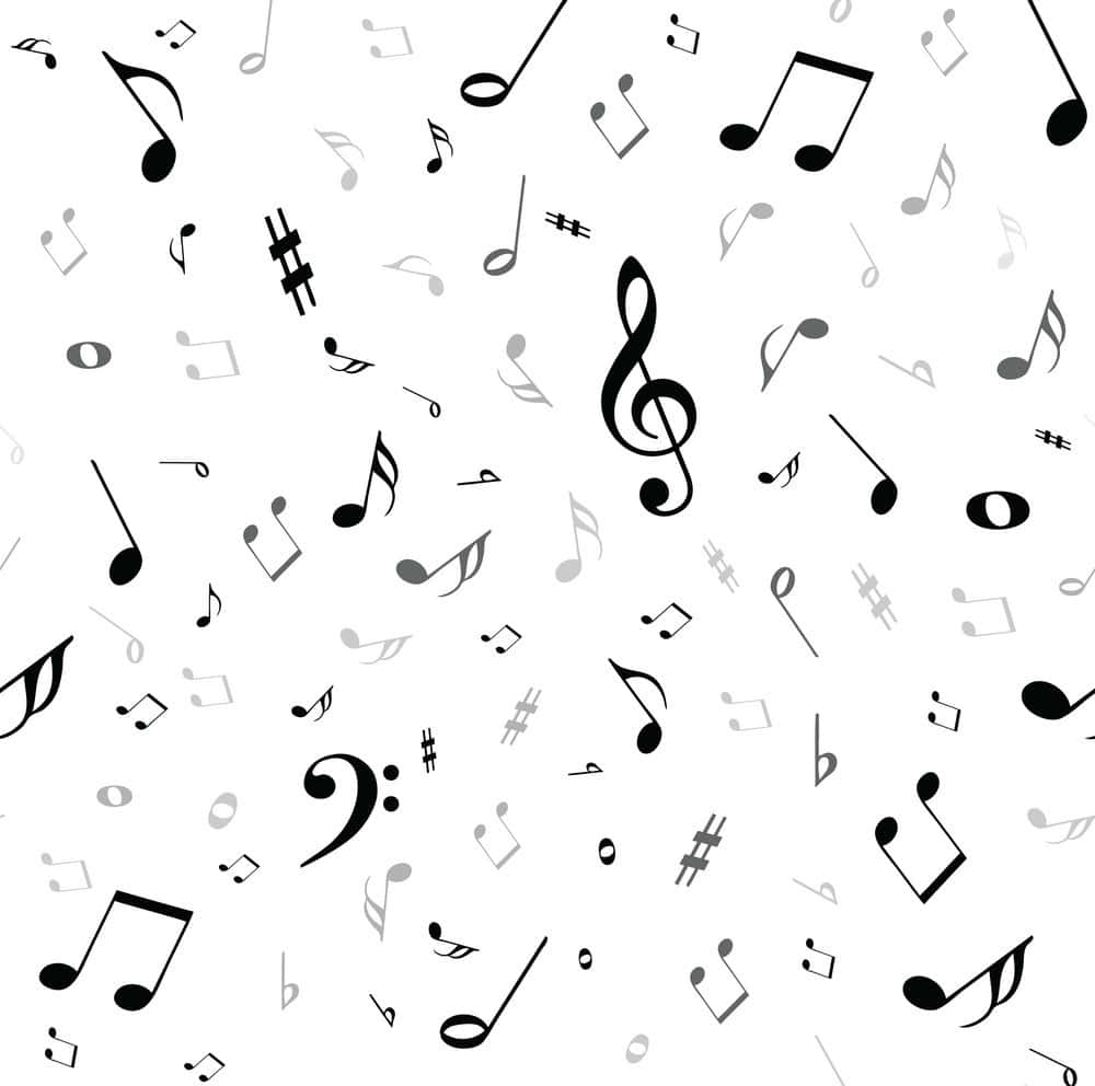 Black Music Symbol And Music Notes Background