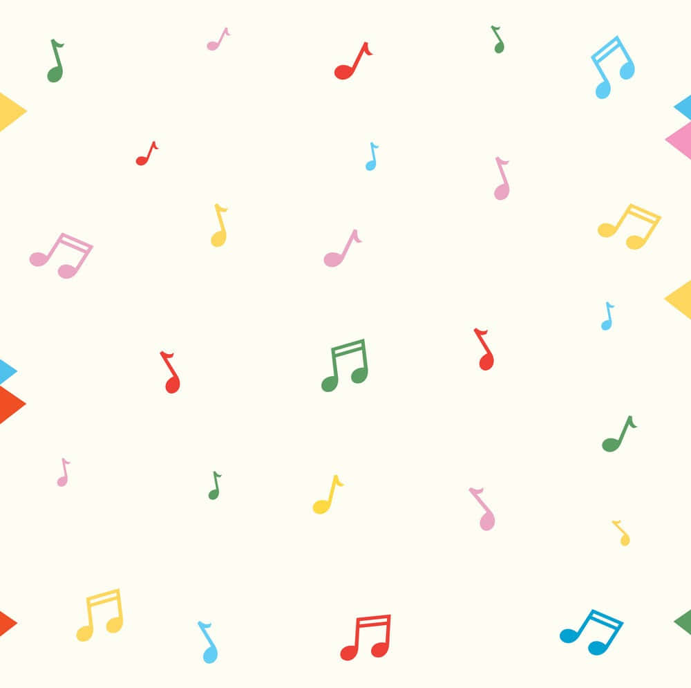 Small And Colorful Music Notes Background