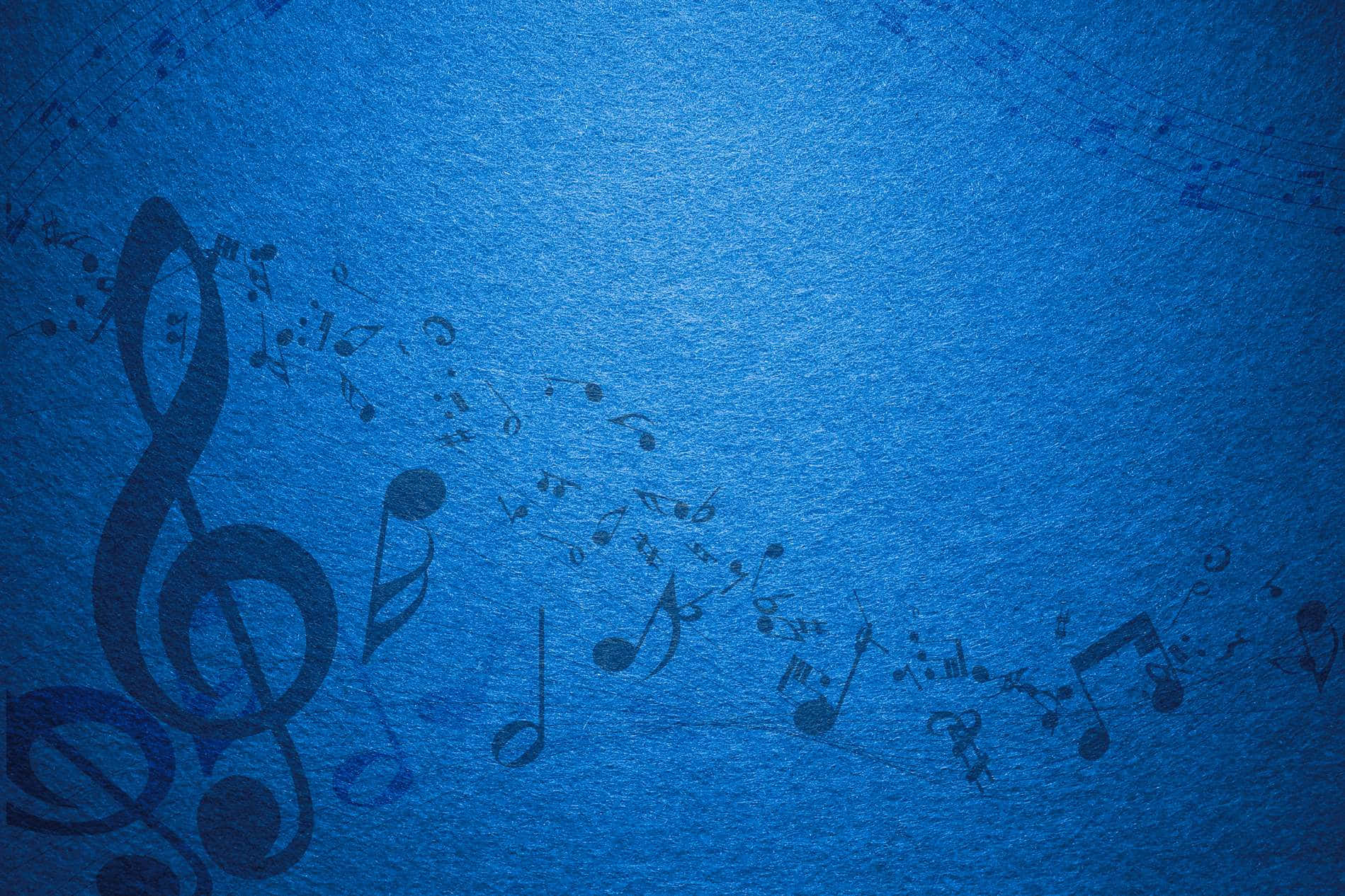 Musiknotenauf Blauem Hintergrund