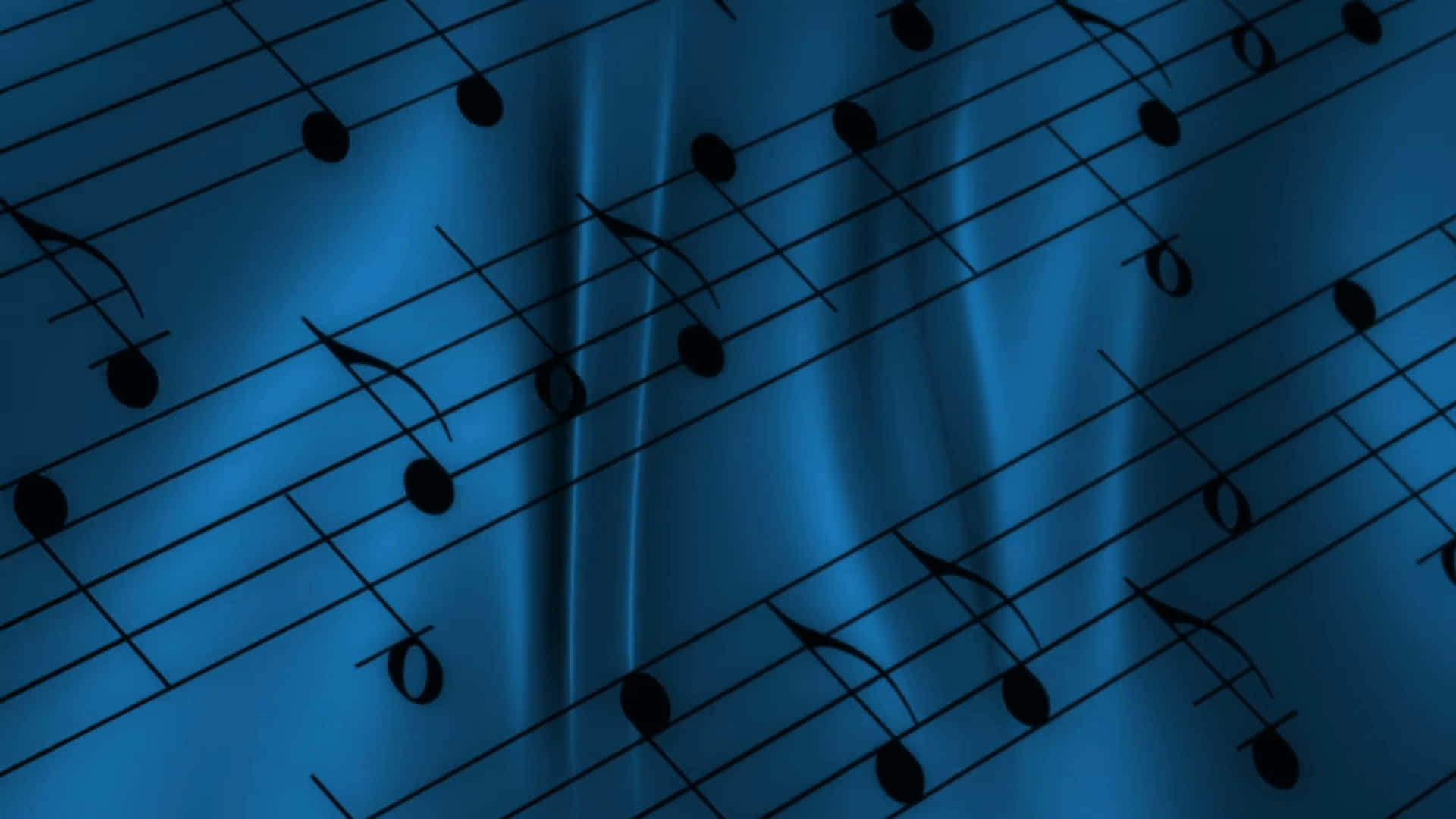 Music Notes On Elegant Blue Background