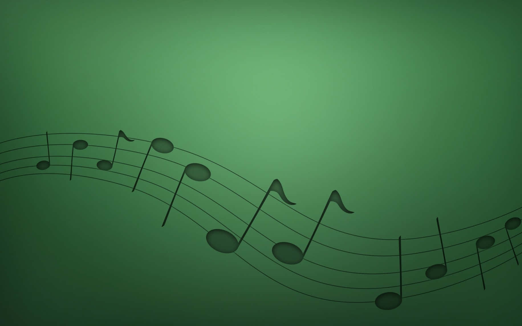 Aesthetic Green Music Notes Background