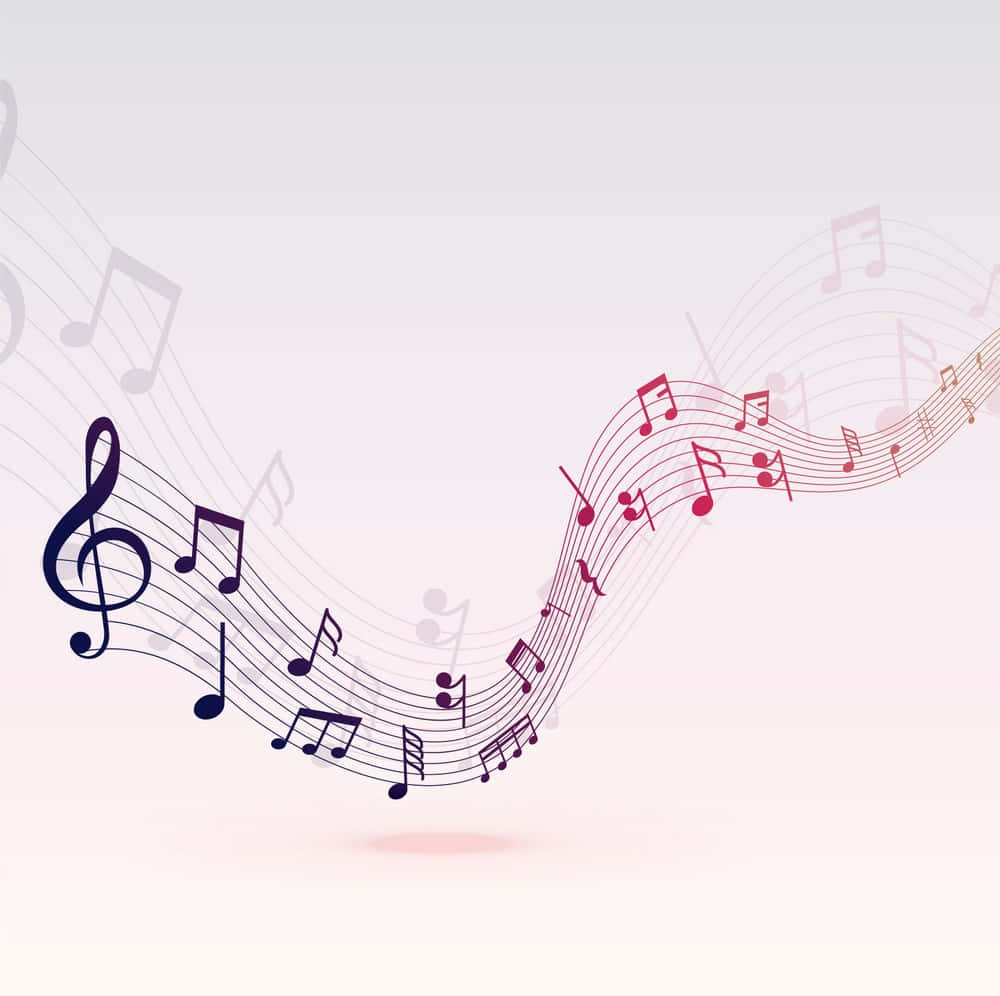 Purple And Red Music Notes Background