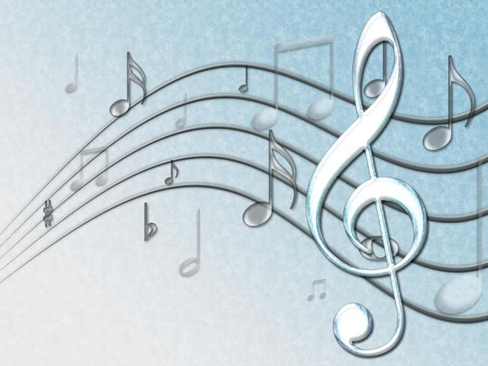 Grey-Themed Music Notes Background