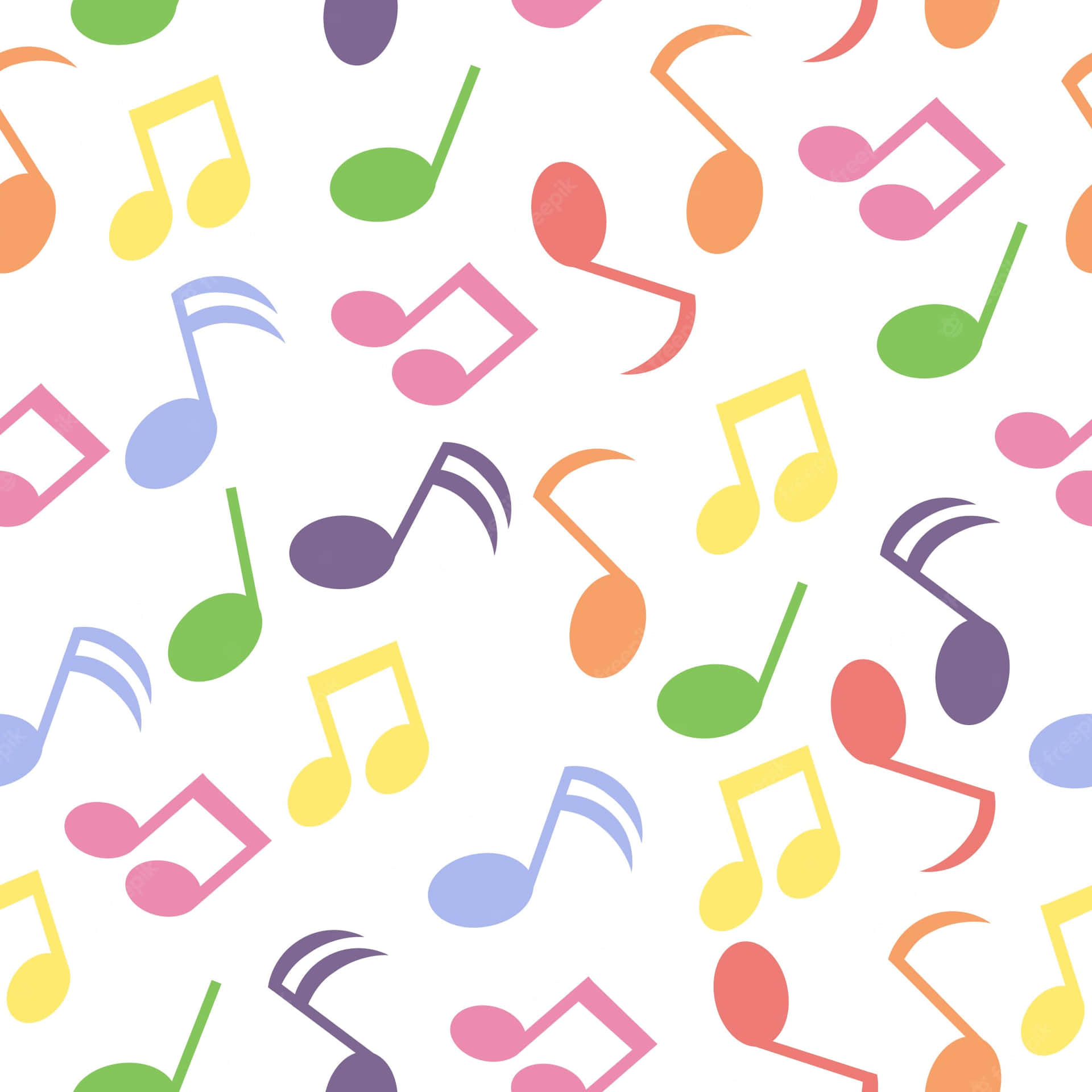 Fun And Colorful Music Notes Background