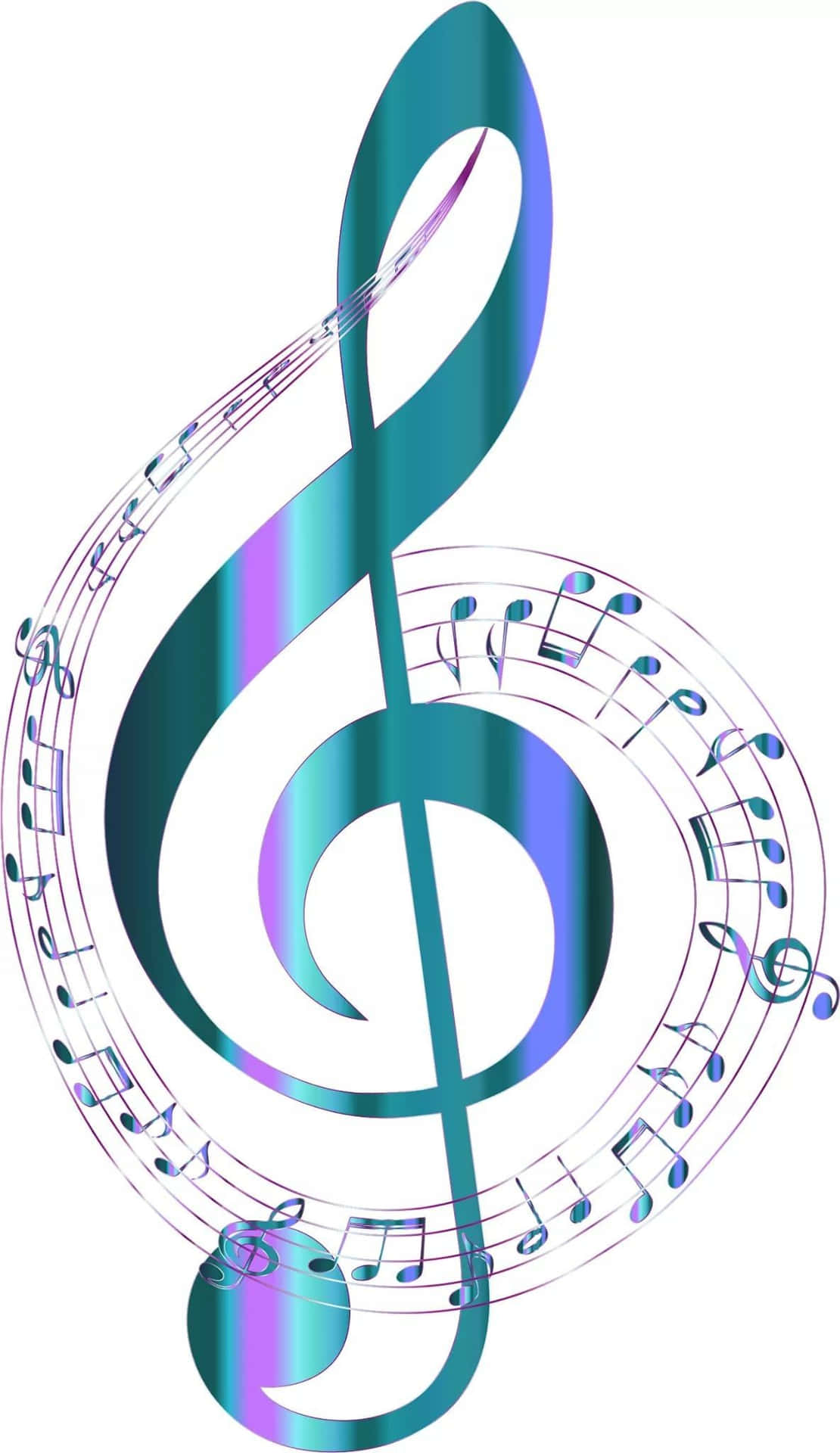 G Clef Symbol And Music Notes Background