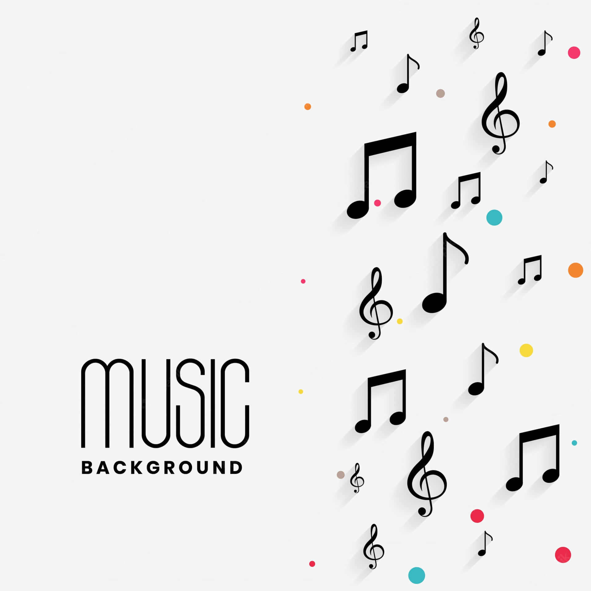 Pretty And Minimalist Music Notes Background
