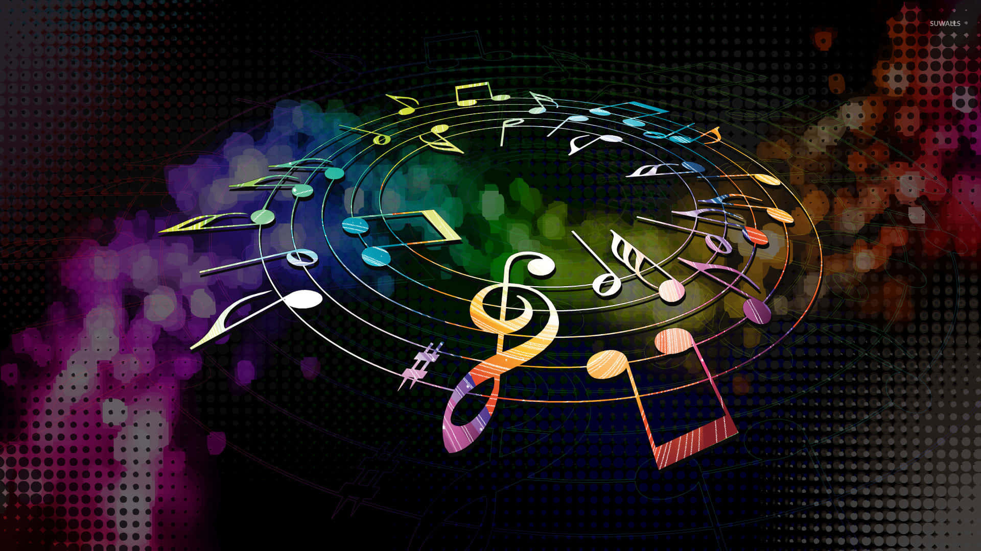"A sea of music notes creates an infinite landscape of creative potential."
