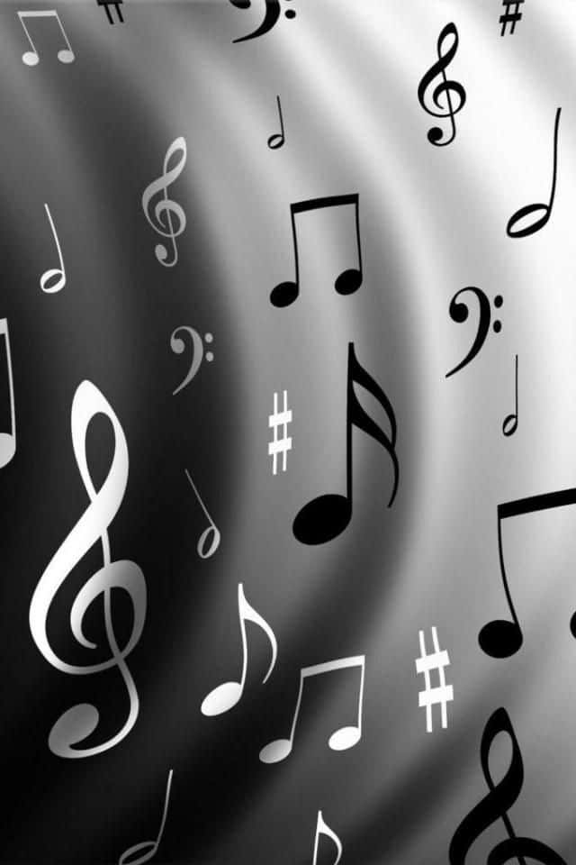 Black And White Music Notes Wallpaper