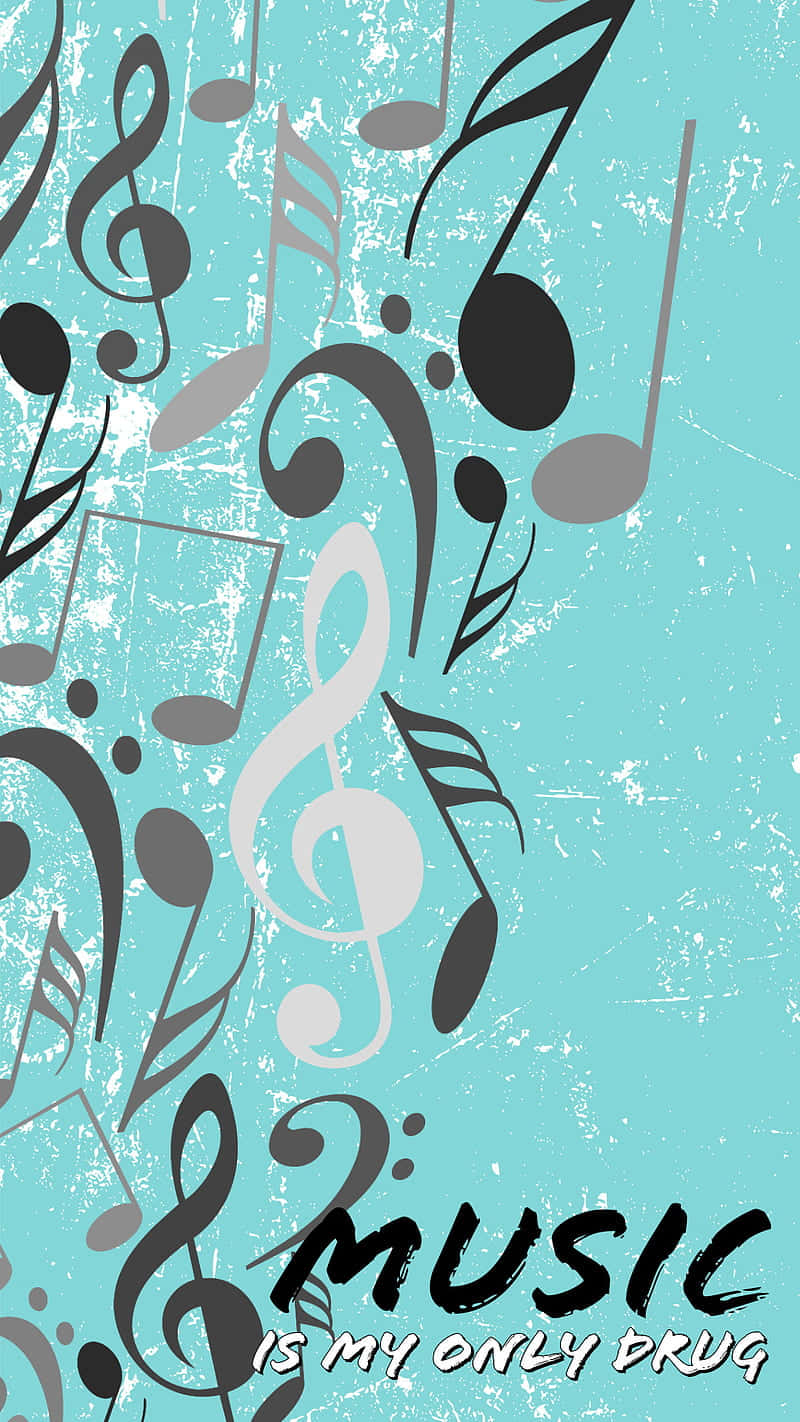 Beautiful music notes floating around. Wallpaper